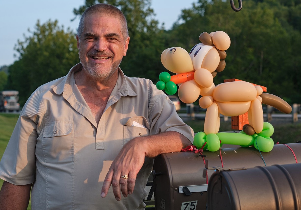 Balloon artist at Almost Heaven LEGO Bash